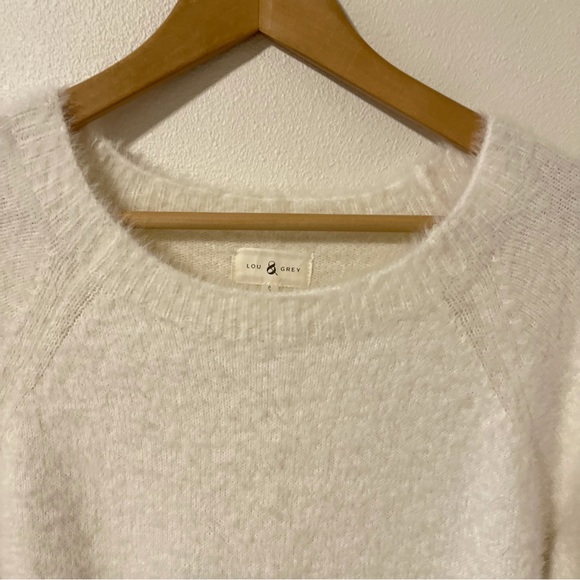 Lou & Grey Lashout Sweater Dress White Long Sleeve Crew Eyelash-Small - Picture 5 of 11